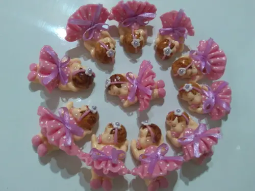 30 Lembrancinhas Bebê Soneca Menina Biscuit