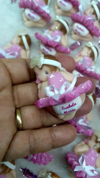 30 Lembrancinhas Bebê Soneca Menina em Biscuit.