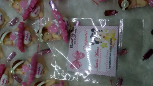 30 Lembrancinhas Bebê Soneca Menina em Biscuit.