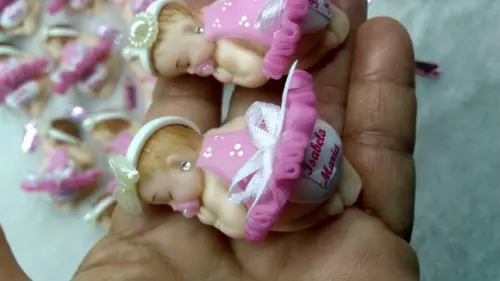 30 Lembrancinhas Bebê Soneca Menina em Biscuit.