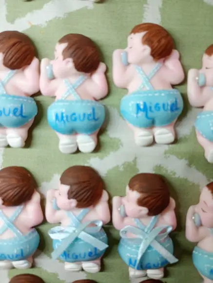 40 Lembrancinhas Bebê Bumbum Menino Biscuit