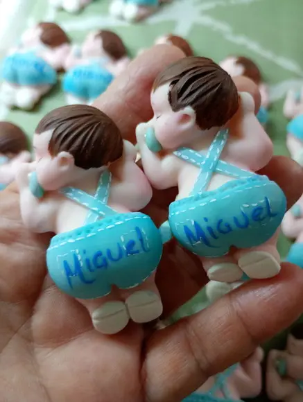 40 Lembrancinhas Bebê Bumbum Menino Biscuit