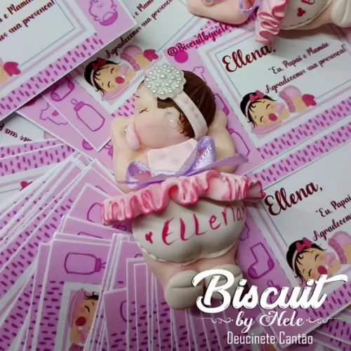 40 Lembrancinhas Bebê Soneca Menina Biscuit