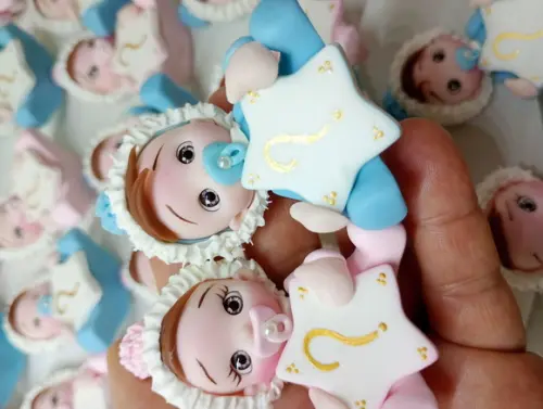 50 Bebê Revelação em Biscuit