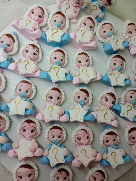50 Bebê Revelação em Biscuit
