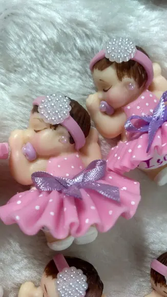 70 Lembrancinhas Bebê Soneca Menina Biscuit