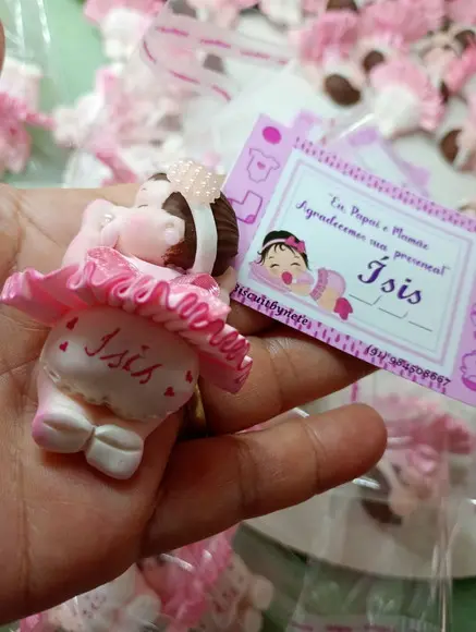 80 Lembrancinhas Bebê Soneca Menina Biscuit
