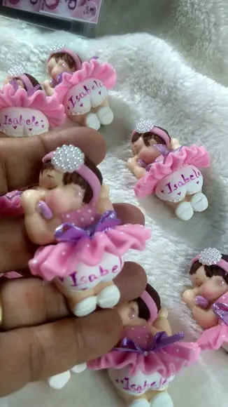 70 Lembrancinhas Bebê Soneca Menina Biscuit