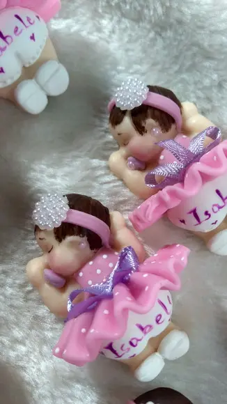 70 Lembrancinhas Bebê Soneca Menina Biscuit