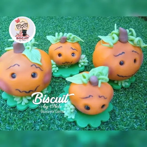 Aplique Abóboras Halloween em Biscuit