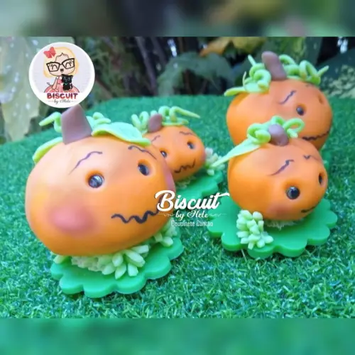 Aplique Abóboras Halloween em Biscuit