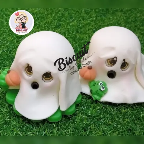 Aplique Fantasminhas Halloween em Biscuit