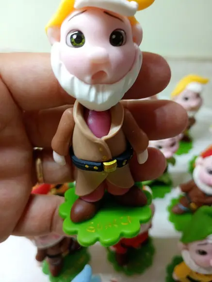 Apliques Anões Branca de Neve em Biscuit