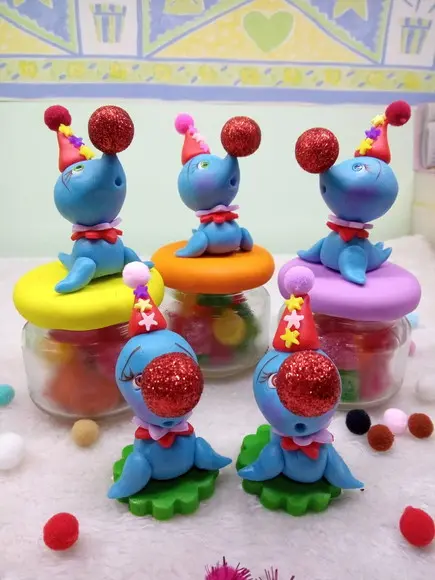 Apliques Circo Menino em Biscuit Foquinha