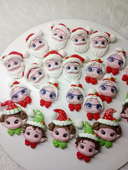 Apliques Diversos de Natal em Biscuit