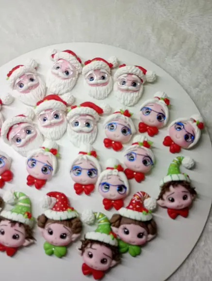 Apliques Diversos de Natal em Biscuit