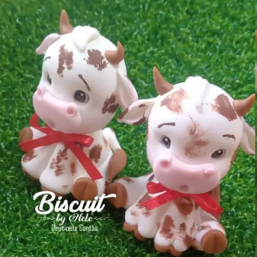 Apliques Fazendinha Vaquinha em Biscuit