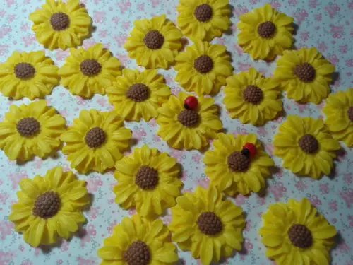 Apliques Girassol em Biscuit