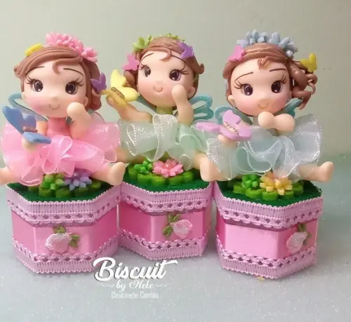 Apliques Jardim das Fadas em Biscuit