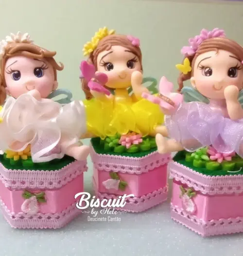 Apliques Jardim das Fadas em Biscuit