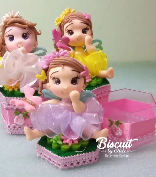 Apliques Jardim das Fadas em Biscuit