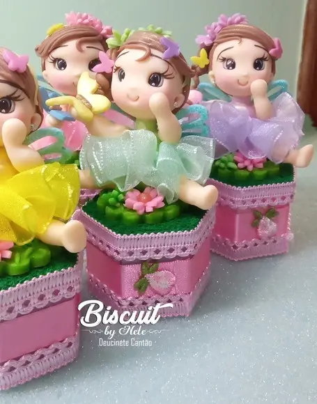Apliques Jardim das Fadas em Biscuit