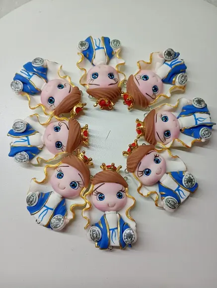 Apliques Nossa Senhora da Medalha Milagrosa em Biscuit