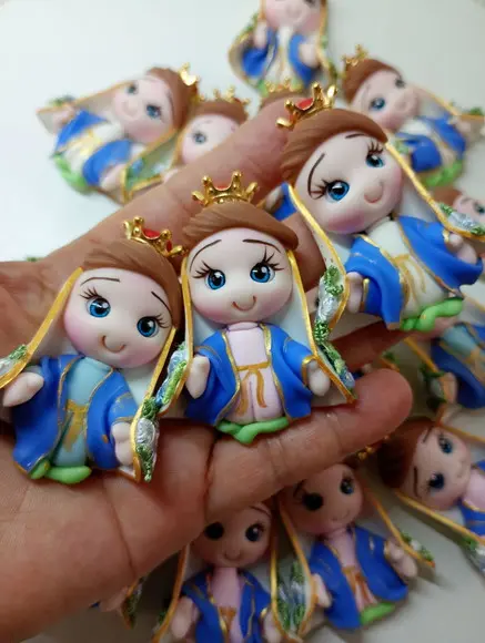 Apliques Nossa Senhora das Graças em Biscuit