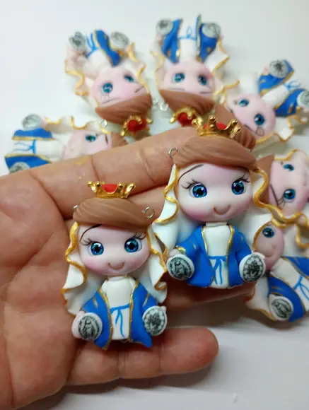 Apliques Nossa Senhora da Medalha Milagrosa em Biscuit