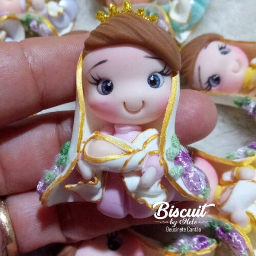 Apliques Nossa Senhora de Nazaré em Biscuit