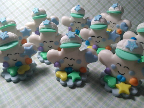 Apliques Nuvenzinhas Doces Sonhos em Biscuit
