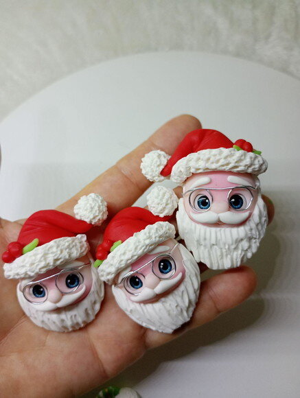 Apliques Papai Noel em Biscuit