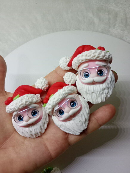 Apliques Papai Noel em Biscuit