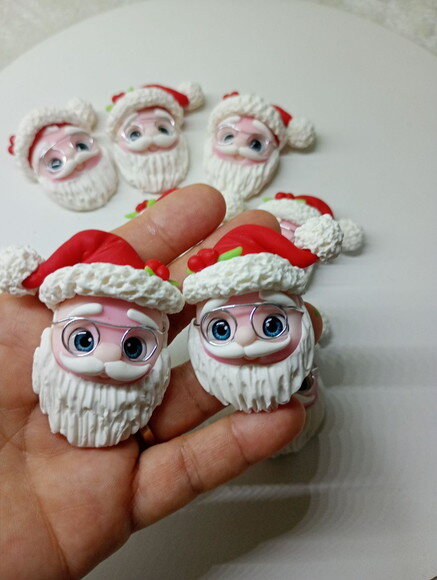 Apliques Papai Noel em Biscuit