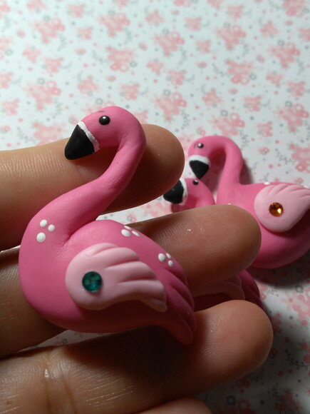 Apliques para laços Flamingos