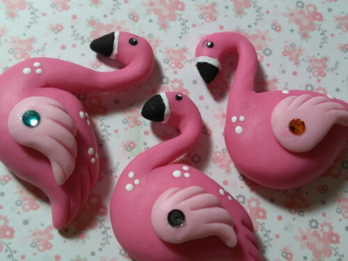 Apliques para laços Flamingos