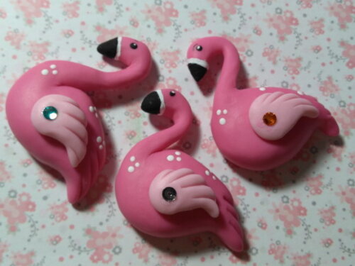 Apliques para laços Flamingos