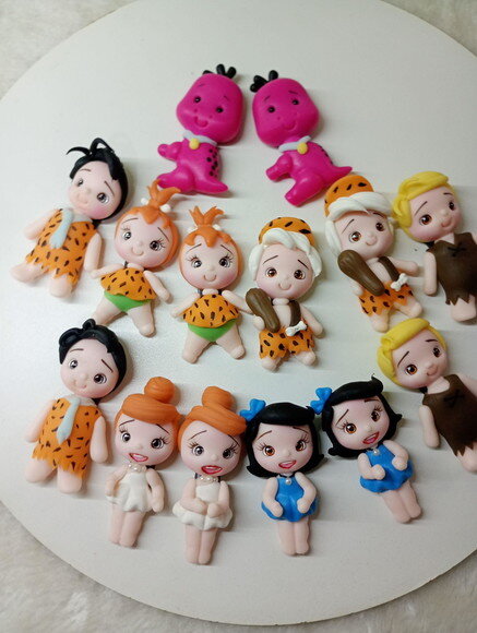 Apliques Turminha dos Flinstones em Biscuit