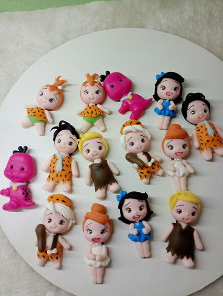 Apliques Turminha dos Flinstones em Biscuit