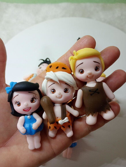 Apliques Turminha dos Flinstones em Biscuit
