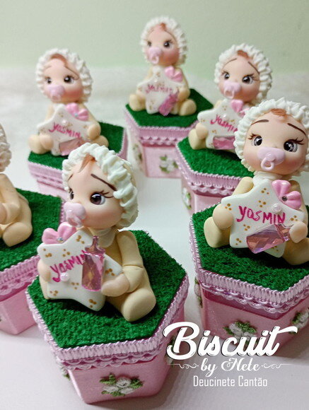 Caixinhas Bebê Estrelinha Menina em Biscuit 1
