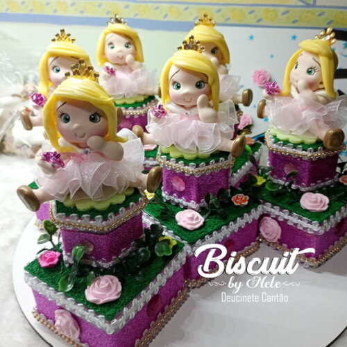 Caixinhas de Acrílico Duplo Luxo Aurora em Biscuit