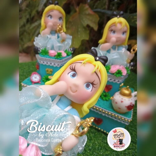 Caixinhas de Acrílico Duplo Luxo Alice em Biscuit