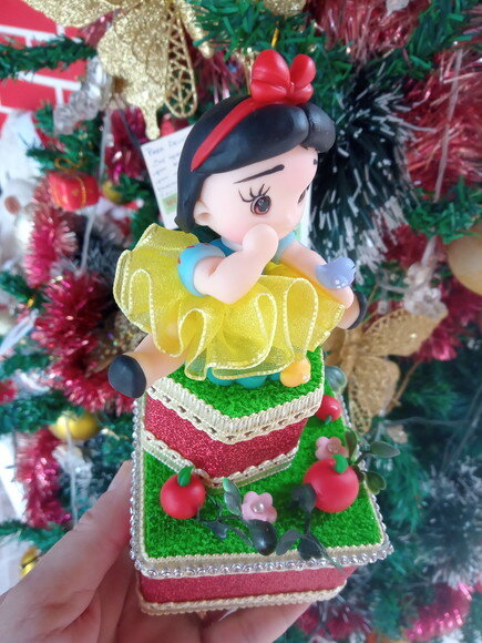 Caixinhas de Acrílico Duplo Luxo Princesa Branca em Biscuit