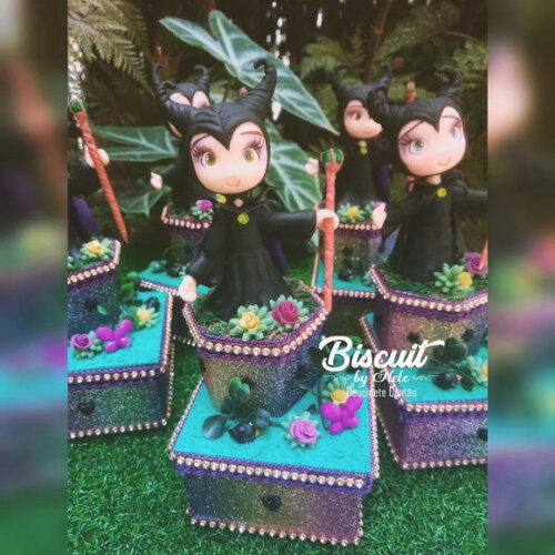 Caixinhas Duplo Luxo Malévola em Biscuit
