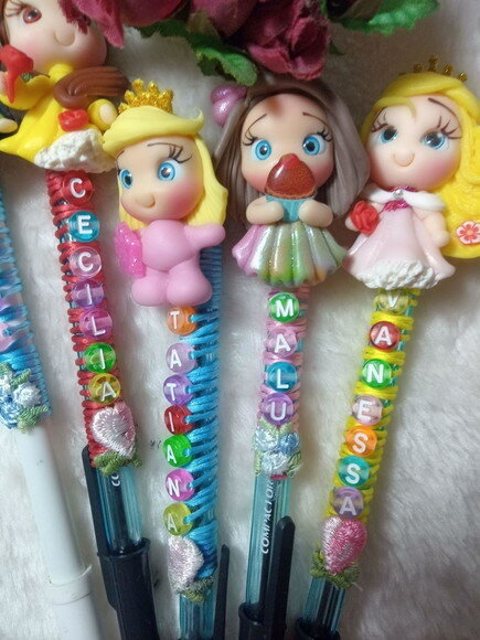 Caneta Personalizada com Nome em Biscuit