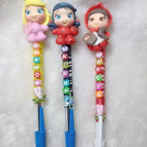 Caneta Personalizada com Nome em Biscuit