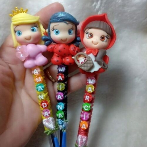 Caneta Personalizada com Nome em Biscuit