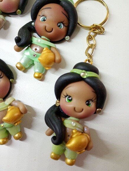Chaveiro Princesa Jasmine em Biscuit