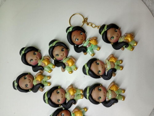 Chaveiro Princesa Jasmine em Biscuit